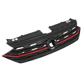 Forged LA For VW Volkswagen Jetta 2019 2020 2021 Front Bumper Upper Grille Black & Red