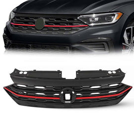 Forged LA For VW Volkswagen Jetta 2019 2020 2021 Front Bumper Upper Grille Black & Red