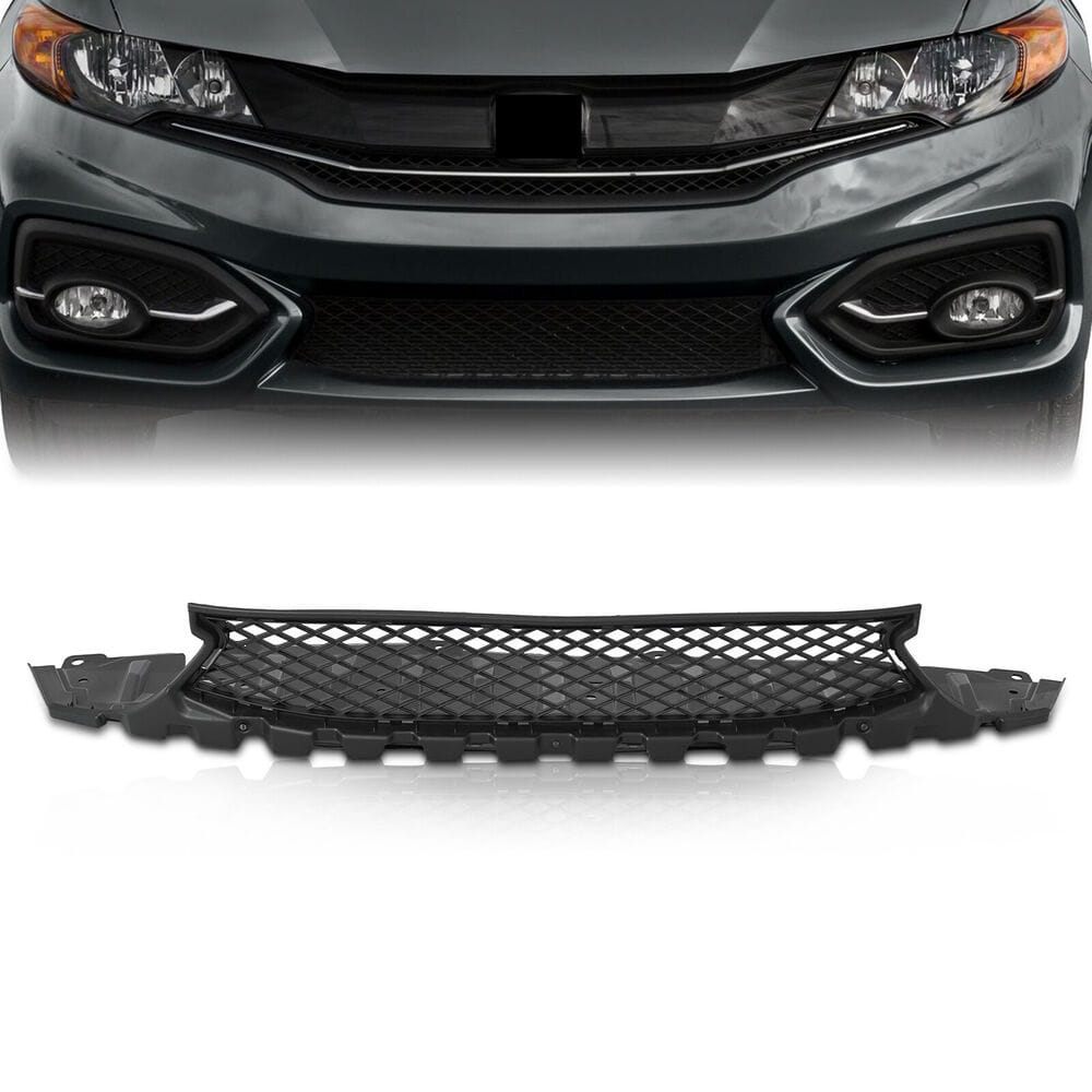 Forged LA Front Bumper Center Lower Grille For 2014-2015 Honda Civic Coupe Textured Black