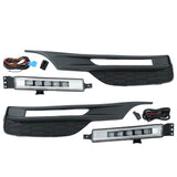 Front Bumper Grille Grill & LED Fog Lights Set For 2016 2017 Honda Accord Sedan