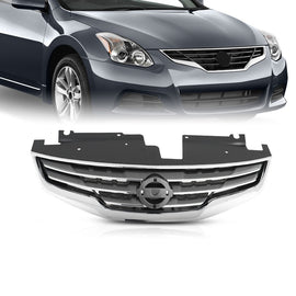 Forged LA Front Grille For 2010-12 Nissan Altima Sedan Chrome Shell w/Black Insert Plastic
