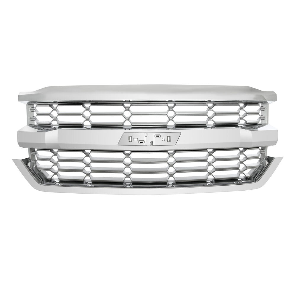 Forged LA Front Grille For 2016-2018 Chevy Chevrolet Silverado 1500 Bumper Grill Chrome