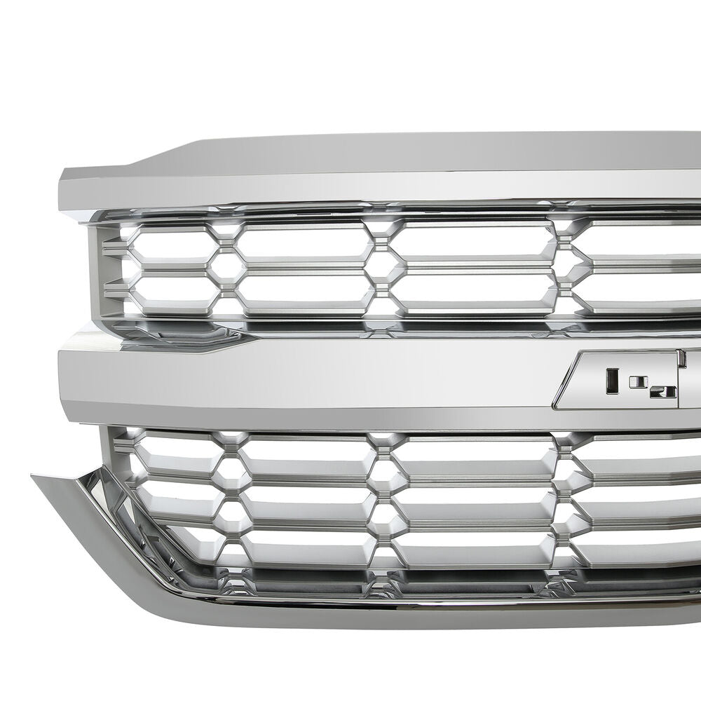 Forged LA Front Grille For 2016-2018 Chevy Chevrolet Silverado 1500 Bumper Grill Chrome