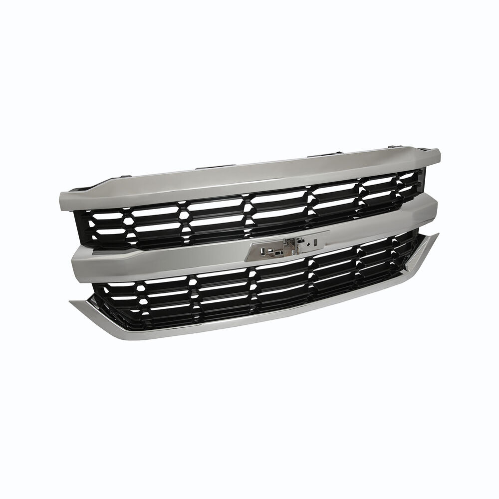 Forged LA Front Grille For Chevy Silverado 1500 2016-2018 Honeycomb Bumper Grill Chrome