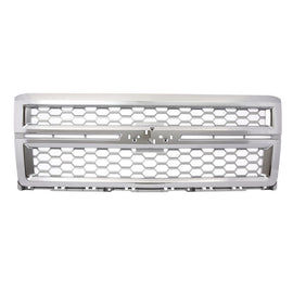 Forged LA Front Grille Honeycomb Chrome+Silver Grill For 2014-15 Chevrolet Silverado 1500