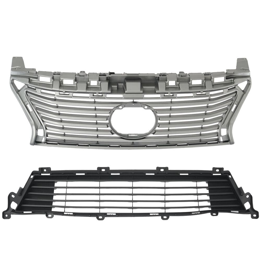 Forged LA Front Grille Trims & Fog Light Ring Chrome Set For 2013-2015 Lexus ES350 ES300H