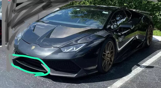 Daves Auto Accessories Front Lower Bumper Lip Center Cover Tuner Style For Lamborghini Huracan 15-18