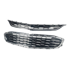 Forged LA Front UPPER & LOWER Honeycomb Mesh Bumper Grille For Chevrolet Malibu 2016-2018