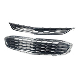 Front UPPER & LOWER Honeycomb Mesh Bumper Grille For Chevrolet Malibu 2016-2018