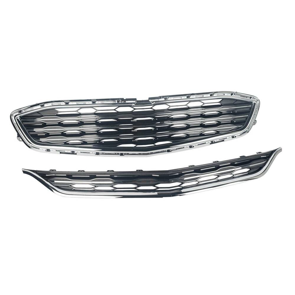 Forged LA Front UPPER & LOWER Honeycomb Mesh Bumper Grille For Chevrolet Malibu 2016-2018