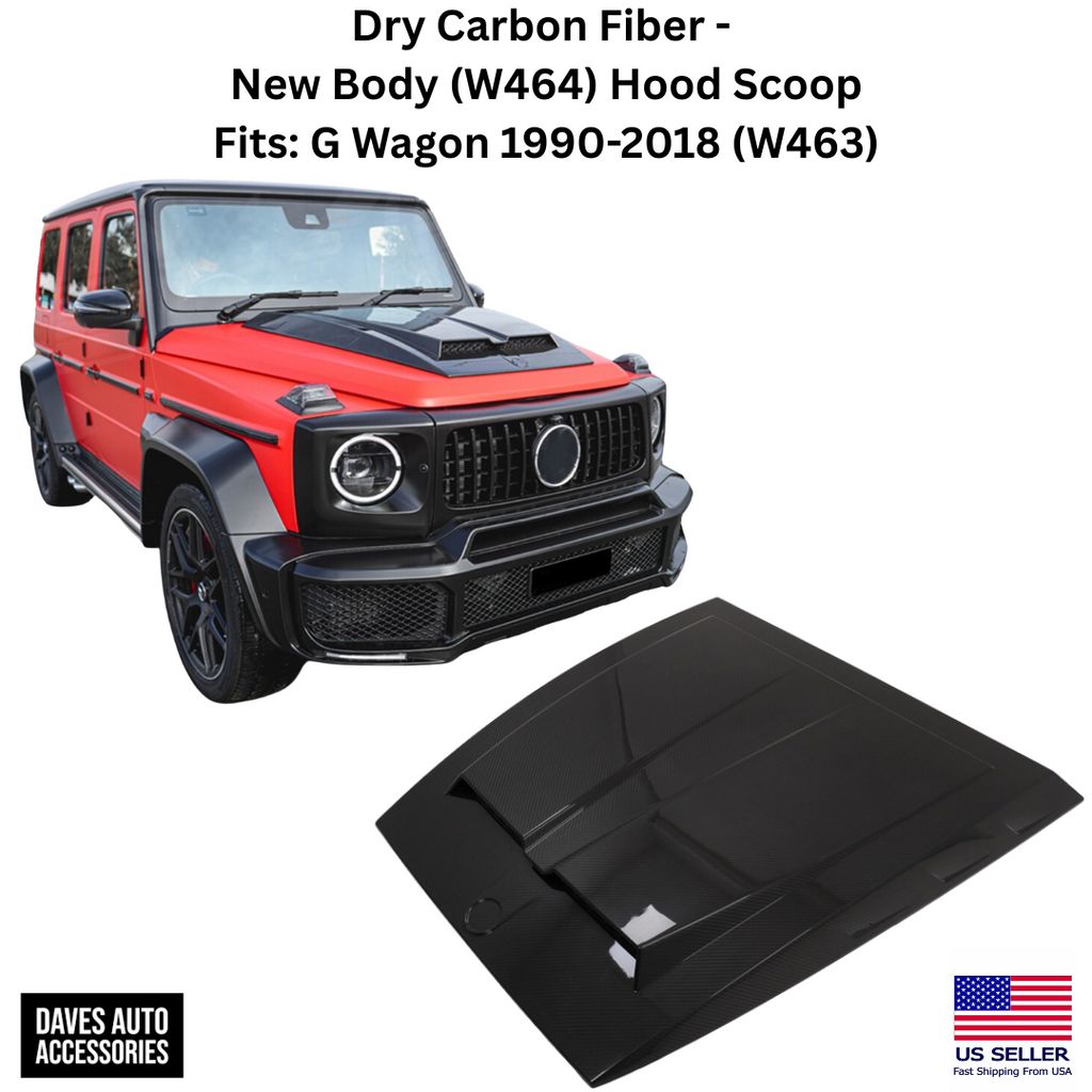 - G Class Parts G Wagon W464 BRS Style Dry Carbon Fiber Hood Bonnet Scoop Fits: W463 1990-2018