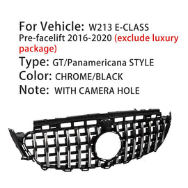 Forged LA GTR Chrome Grille Front Bumper Grille For Mercedes W213 E200 E300 E400 2016-2020