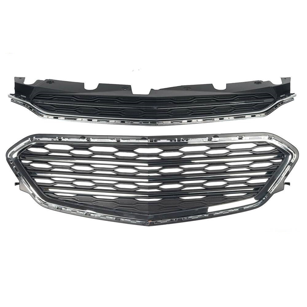 Forged LA Set of 2 Upper & Lower Bumper Grille Chrome Fit 2016 2017 Chevrolet Equinox