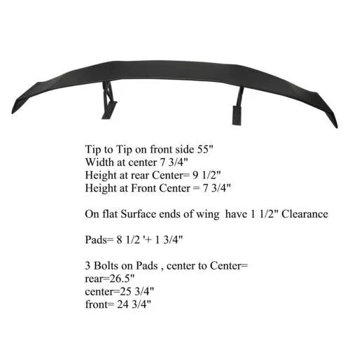 Daves Auto Accessories Tall Rear Wing Black Series Style For Mercedes-Benz C63 AMG 2008-2013