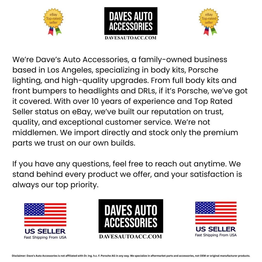 Daves Auto Accessories VehiclePartsAndAccessories 2017-2025 Porsche 718 Cayman Boxster GT4 Style Body Kit Full Conversion