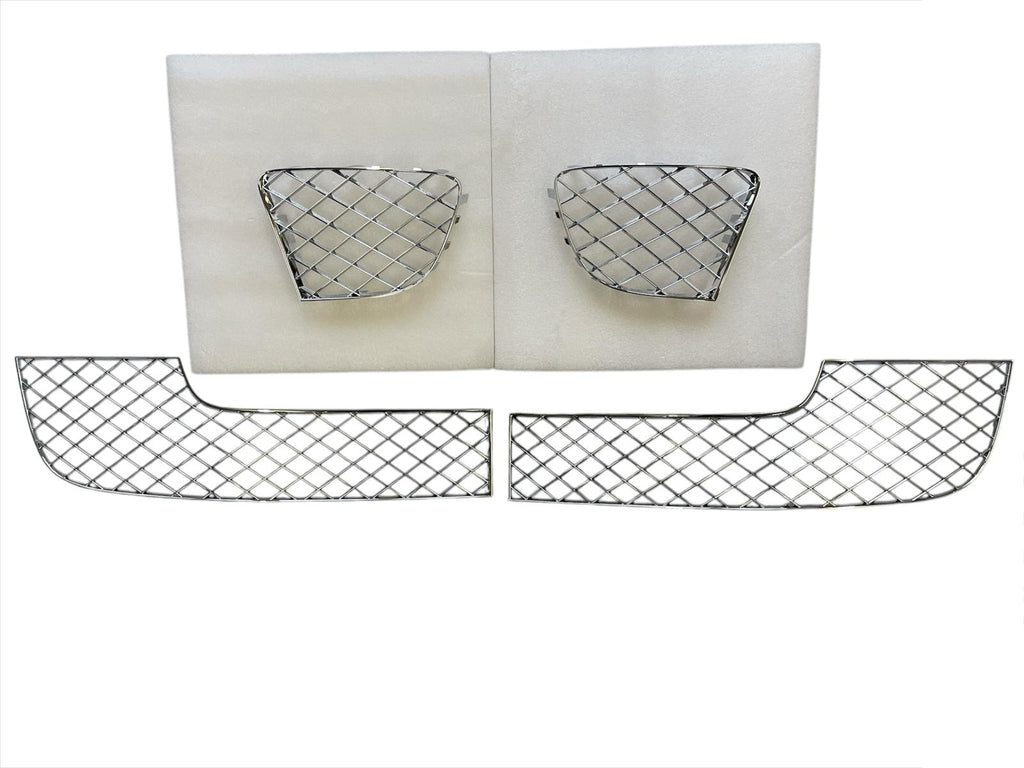- VehiclePartsAndAccessories Aftermarket Chrome Bumper Lower Mesh Grille Fit Bentley Continental Gt Gtc 12-15 6.0L 4 Pcs