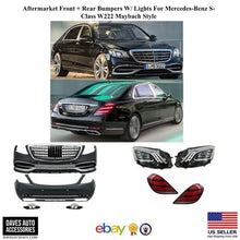 Load image into Gallery viewer, Forged LA VehiclePartsAndAccessories Aftermarket Front + Rear Bumpers W/Lights For Mercedes-Benz S-Class W222 Maybach