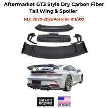 Load image into Gallery viewer, - VehiclePartsAndAccessories Aftermarket GT3 Style Dry Carbon Fiber Tail Wing &amp; Spoiler for 20-25 Porsche 911