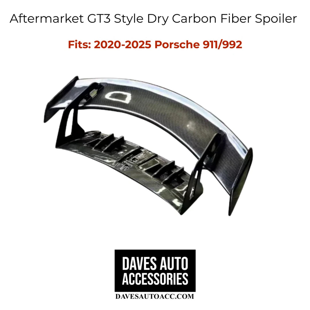 - VehiclePartsAndAccessories Aftermarket GT3 Style Dry Carbon Fiber Tail Wing & Spoiler for 20-25 Porsche 911