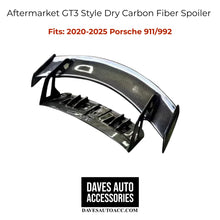 Load image into Gallery viewer, - VehiclePartsAndAccessories Aftermarket GT3 Style Dry Carbon Fiber Tail Wing &amp; Spoiler for 20-25 Porsche 911