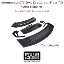 Load image into Gallery viewer, - VehiclePartsAndAccessories Aftermarket GT3 Style Dry Carbon Fiber Tail Wing &amp; Spoiler for 20-25 Porsche 911