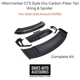 - VehiclePartsAndAccessories Aftermarket GT3 Style Dry Carbon Fiber Tail Wing & Spoiler for 20-25 Porsche 911