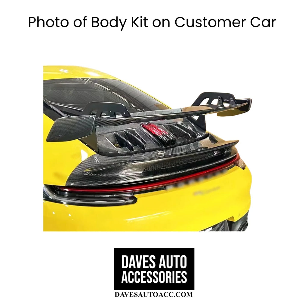 - VehiclePartsAndAccessories Aftermarket GT3 Style Dry Carbon Fiber Tail Wing & Spoiler for 20-25 Porsche 911