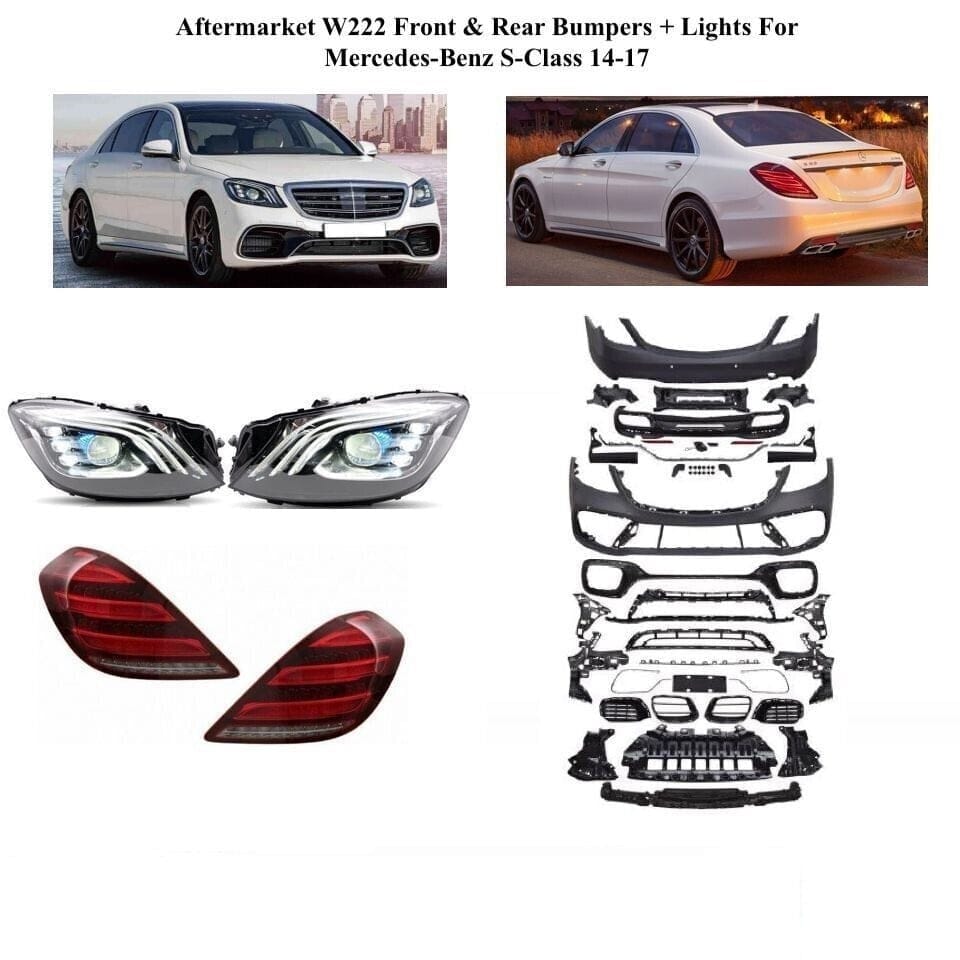 Aftermarket 14-17 W222 S-Class AMG Style 2018+ Body Kit S63 S65 FULL FACELIFT