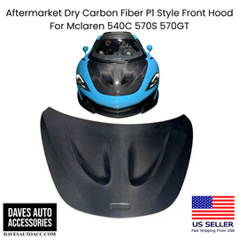 - VehiclePartsAndAccessories Full Dry Carbon Fiber Front Hood Bonnet P1 Style For Mclaren 540C 570S 570GT USA