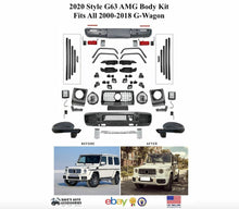 Load image into Gallery viewer, Mercedes Benz VehiclePartsAndAccessories G63 Body Kit For G500 G550 to 2019+ style Front Upgrade Bumper Mirrors Guad