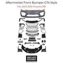 Load image into Gallery viewer, - VehiclePartsAndAccessories GT4 Style Front Bumper for 13-16 Porsche 981 Cayman &amp; Boxster