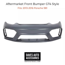 Load image into Gallery viewer, - VehiclePartsAndAccessories GT4 Style Front Bumper for 13-16 Porsche 981 Cayman &amp; Boxster