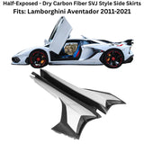Half-Exposed Dry Carbon Fiber SVJ Style Side Skirts Lamborghini Aventador 11-21