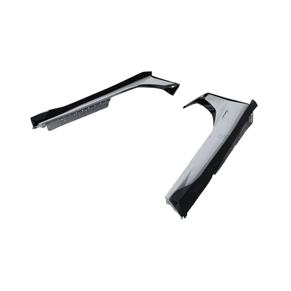 - VehiclePartsAndAccessories Half-Exposed Dry Carbon Fiber SVJ Style Side Skirts Lamborghini Aventador 11-21