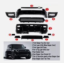 Load image into Gallery viewer, - VehiclePartsAndAccessories Land Rover Defender 110/90 2020-2025 Gloss Black Bumper Cover Trim Body Kits