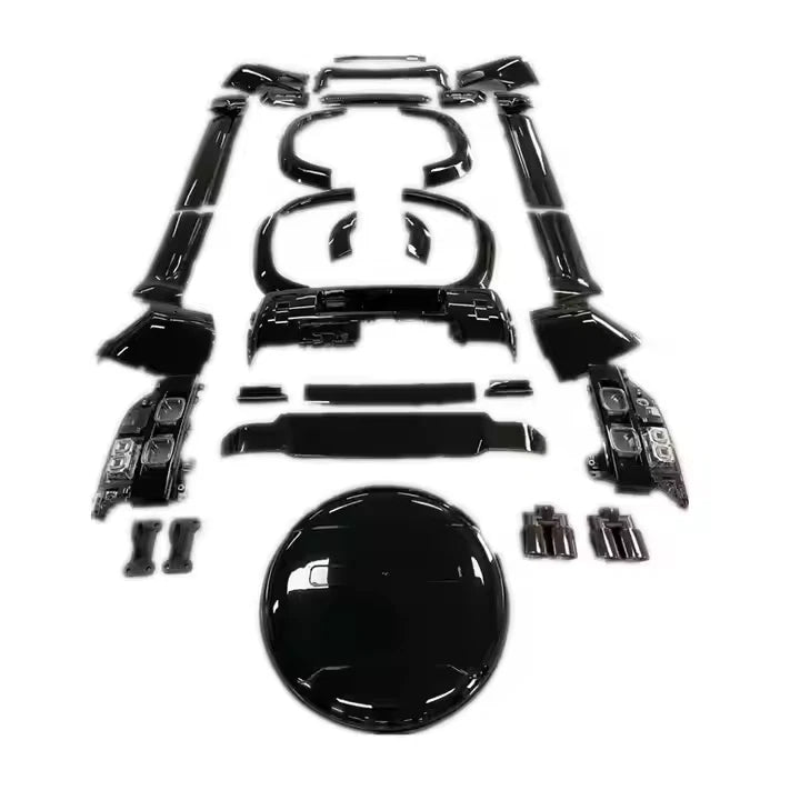 - VehiclePartsAndAccessories Land Rover Defender 110/90 2020-2025 Gloss Black Bumper Cover Trim Body Kits