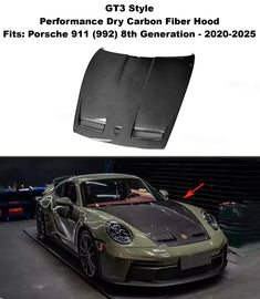- VehiclePartsAndAccessories Porsche 992 GT3 Style Dry Carbon Fiber Hood Bonnet 911 GTS Carrera S 2020 - 2025