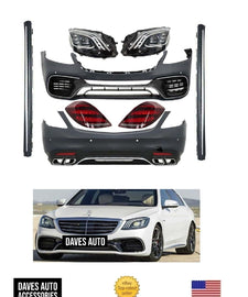 - VehiclePartsAndAccessories S63 AMG body kit headlights tail lights bumper Skirts S550 2014-2020 18+ Style
