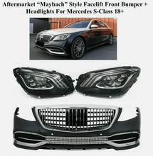 Load image into Gallery viewer, Mercedes-Benz VehiclePartsAndAccessories S63 Bumper Maybach 560 Front Conversion kit grille + Headligh S550