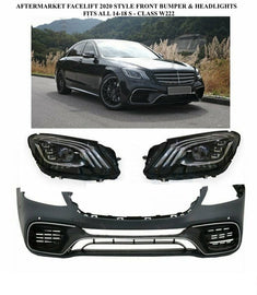 Forged LA Aftermarket 14-17 S63 Style Front bumper Kit & Headlight Fit AMG S CLASS S65 550