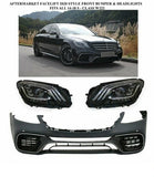 Aftermarket 14-17 S63 Style Front bumper Kit & Headlight Fit AMG S CLASS S65 550