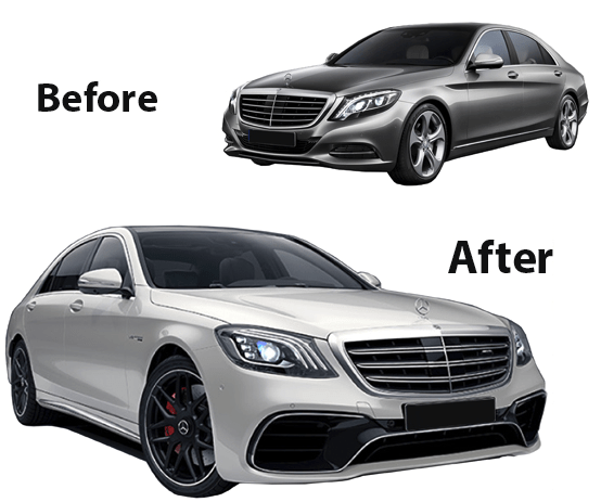 Forged LA Aftermarket 14-17 W222 S-Class AMG Style 2018+ Body Kit S63 S65 FULL FACELIFT