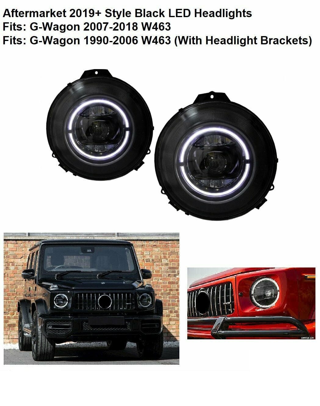 2x Phares LED Jeep Wrangler 07-17