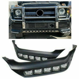 Forged LA Aftermarket 4X4 B Style Front Bumper Lower LED Lip Spoiler Wing | G63 G65 AMG