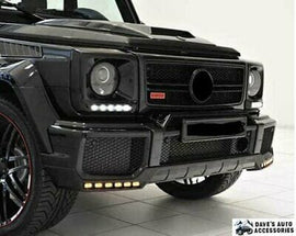 Forged LA AFTERMARKET B-STYLE G63 G65 AMG FRONT BUMPER LOWER LIP LED UPPER SCOOP BODY KIT