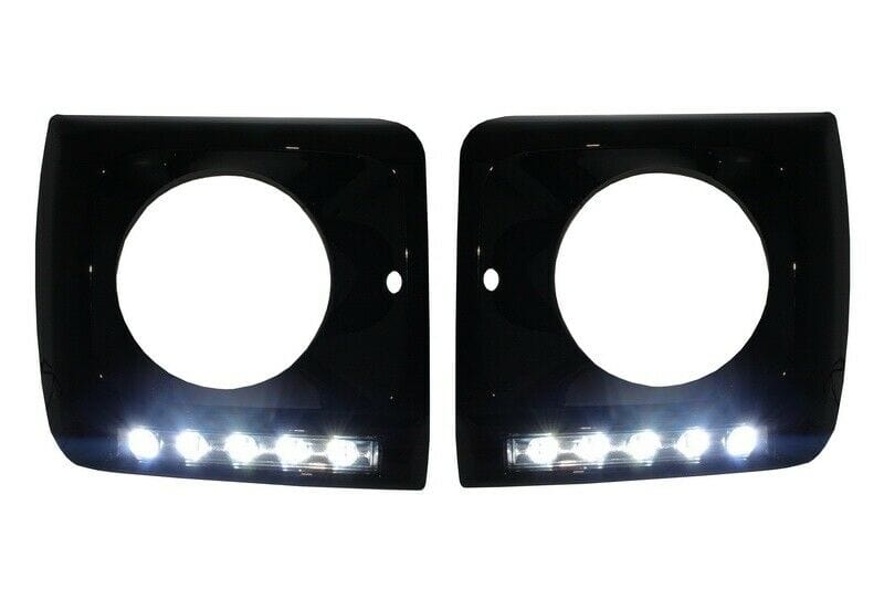 Forged LA AFTERMARKET BLACK HEADLIGHT COVER BEZEL LED DRL FIT ALL 90-18 G-CLASS W463 G63