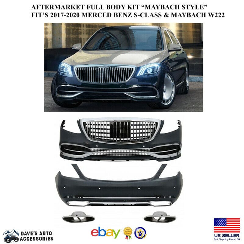 Aftermarket Products Aftermarket Body Kit "Maybach Style" Fit Benz 18-20 S-Class W222 560 Conversion