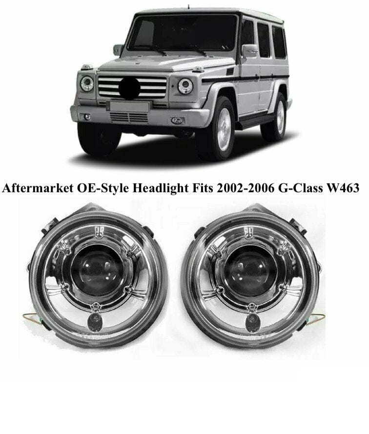 Forged LA Aftermarket Chrome Headlight Pair Fit 02-06 Benz W463 G Class Wagon G500 G550G55