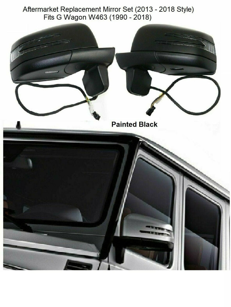 Forged LA Aftermarket Facelift Black Side Mirrors Set For Benz G Class G500 G55 G63 W463