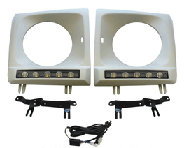 Forged LA AFTERMARKET HEADLIGHT COVER FRAME BEZEL BLACK LED DRL FIT 89-18 G CLASS W463